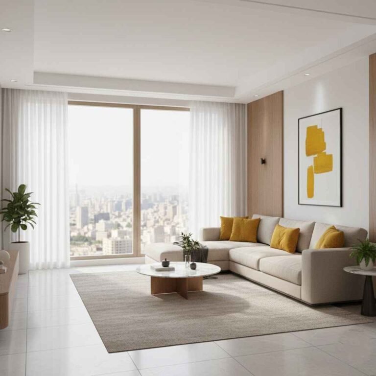 تصميم داخلي مودرن لغرفة معيشة من إبداع شركة تصميم داخلي في مصر