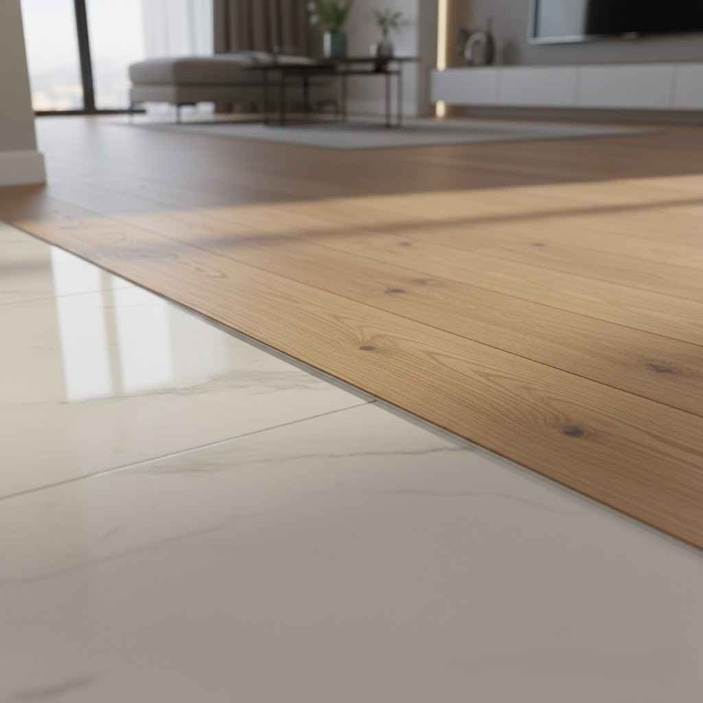 مقارنة بين أرضيات البورسلين والـ HDF كعامل مؤثر في تكلفة تشطيب شقة.